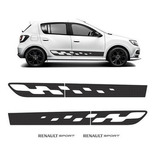 Kit Faixa Lateral Sandero Sport 2016/2017 + Adesivos Renault