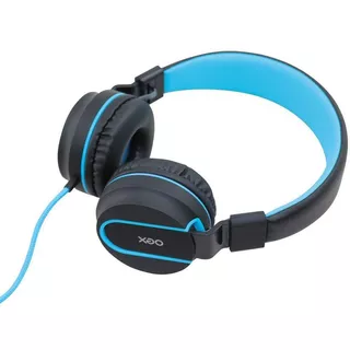 Headphone Oex Neon Azul Microfone Dobrável Hs106 Entrada P2 Cor Incolor