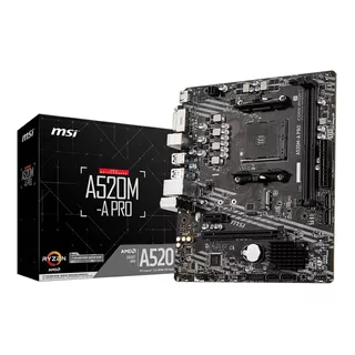 Motherboard Msi A520m-a Pro Am4 Ddr4 3ra Y 5ta Gen Color Negro