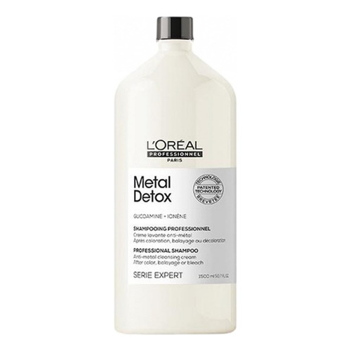 Shampoo L'Oréal Professionnel Serie Expert Metal Detox Sin sulfato en botella de 1500mL por 1 unidad