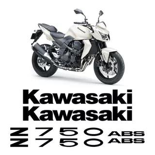 Kit Adesivos Kawasaki Z750 2010 Abs Emblemas Preto Completo