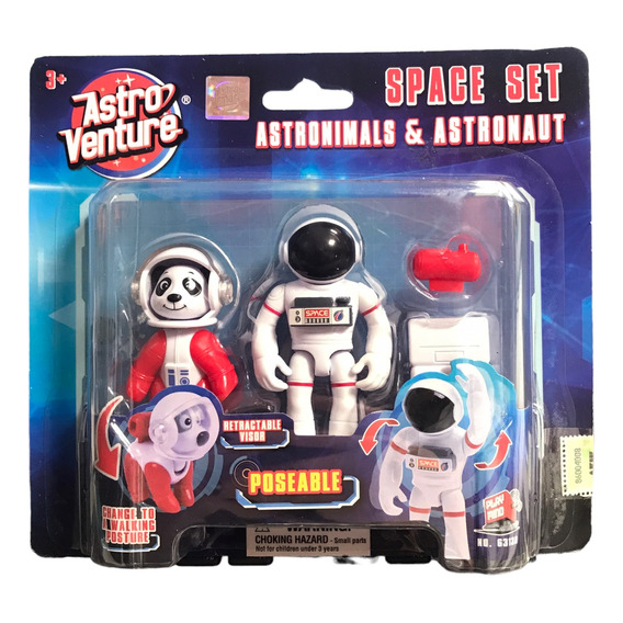 Set Astronauta Mascota Figura Articulada Space Varios Modelo