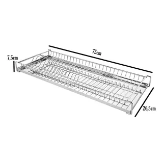 Escorredor De Embutir 75cm Com Bandeja E Corrediças Deslizan