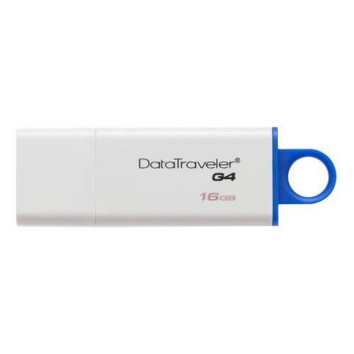 Memoria USB Kingston DataTraveler G4 DTIG4 16GB 3.0 blanco y azul