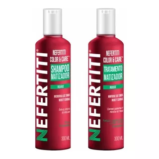 Shampoo Matizador Rojo + Tratamiento Con Keratina Nefertiti