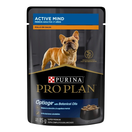 Alimento Pro Plan Optiage Active Mind 7+ Para Perro Senior Todos Los Tamaños Sabor Pollo En Sobre De 100g