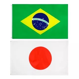 Kit Bandeira Do Brasil + Bandeira Do Japão Exp. 150 X 90 Cm