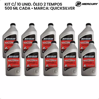 Óleo De Motor Quicksilver Mineral Tc-w3 2 Tempos Para Veículos Náuticos De 10 Unidades / 500ml