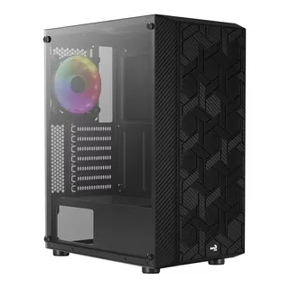 Armario Aerocool Hive Frgb Mid Tower Con Vidrio Lateral Para Jugadores, Color Negro