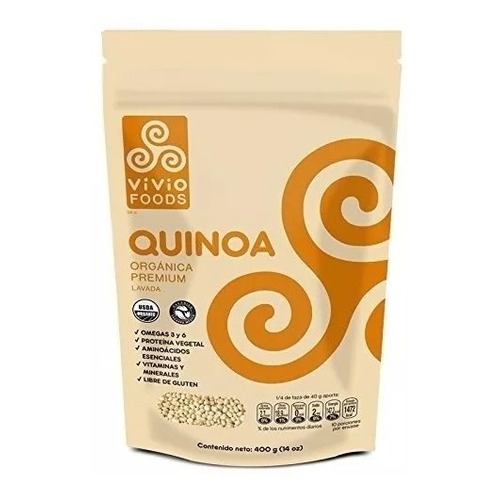 Quinoa Orgánica Semillas 400g Vivio Foods Proteína Omega 3