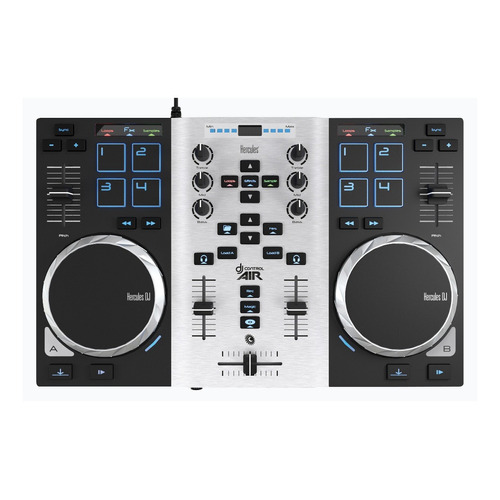 Controlador DJ Hercules DJControl Air S Party Pack negro y plateado de 2 canales