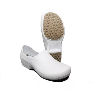 Sapato Cozinha Feminino Antiderrapante Sticky Shoe Branco