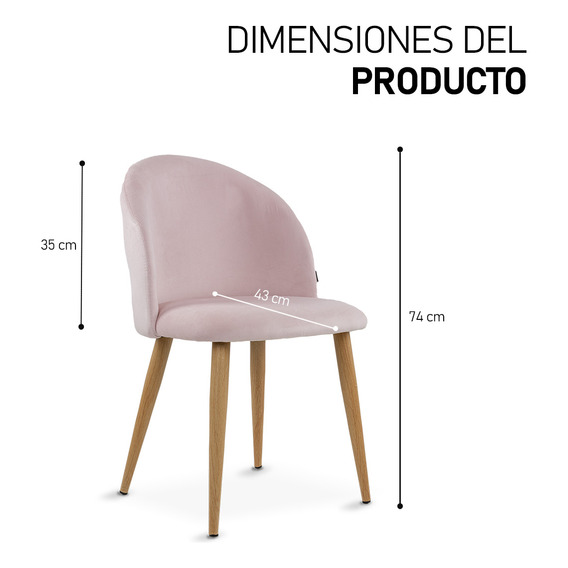 Silla de comedor Gaon Mirel GN-FC04, estructura color madera, 2 unidades