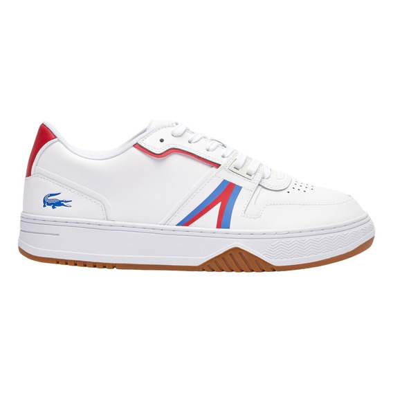 Sneakers Lcst L001 De Piel Hombre Color Blanco/rojo/azul Diseño De La Tela Liso Talla 27.5 Mx