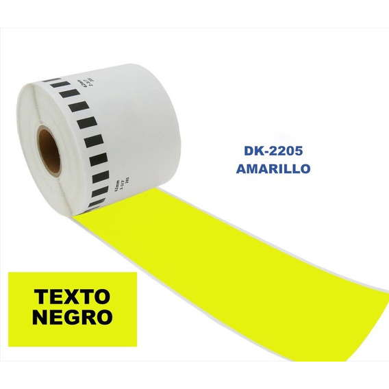 Rollo Continuo Color Etiqueta Dk 2205 62mm Ql800 820 700 570