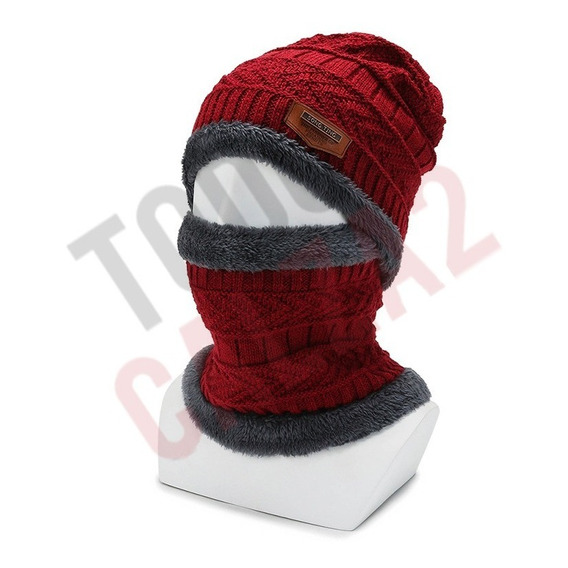 Set Calentador Gorro Mas Bufanda De Cuello Invierno Unisex