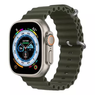 Pulseira Ondulada Relógio Smartwatch 8 Ultra 42mm 44 45 49mm Cor Pulseira Ocean Verde Militar