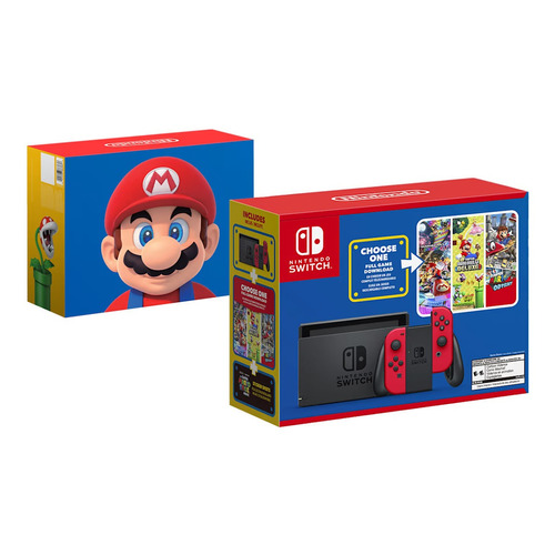 Nintendo Switch Mario Choose One Bundle Color Rojo