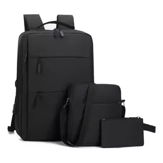 Mochila Urbana Set 3 En 1 Impermeable Porta Notebook Tablet