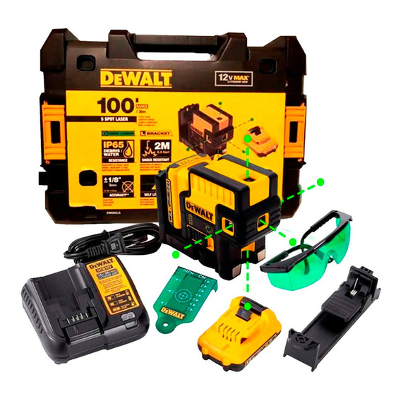 Nivel Laser De 5 Puntos Verdes 12v Dewalt Dw085LG