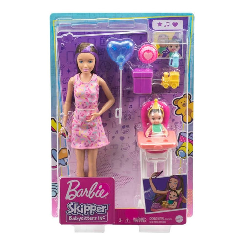 Barbie Muñeca Skipper Niñera Fiesta Cumpleaños Grp40 Mattel