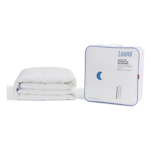 Luuna Edredón - Duvet Plumón Microfibra Verano, Individual Color Blanco Diseño de la tela Geométrico