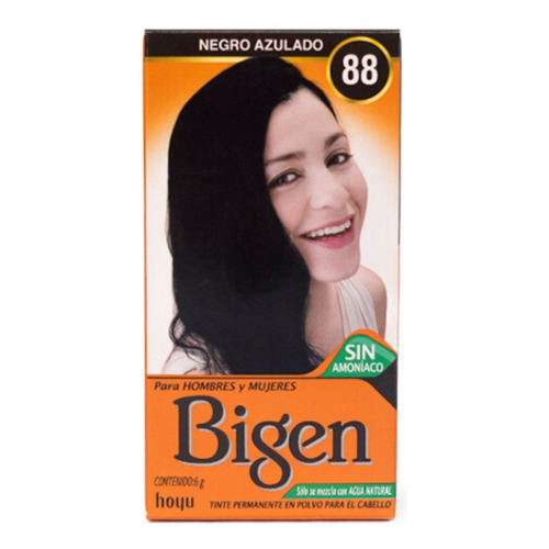 Kit Tintura Bigen  Tinte para cabello tono 88 negro azulado para cabello