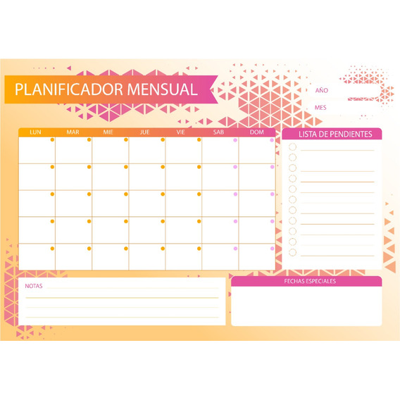 Planner Magnetico Organizador Calendario Mensual Iman