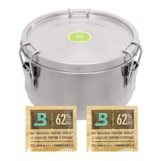 Pote Hermético Inox Ervas Nerone Green Vault 780ml + Boveda