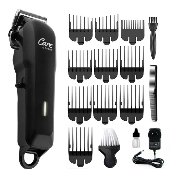 Maquina Cortadora De Pelo Gadnic Recargable Profesional + 10 Peines Color Negro