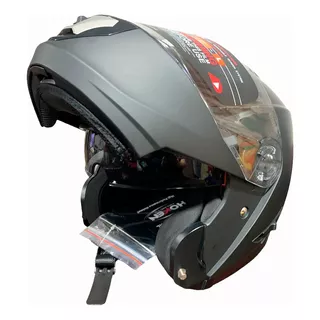 Casco De Moto Negro Hoken Doble Visor / Doble Certificacion