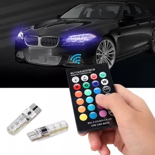 Lâmpada Led Carro Colorida Diurna 12v C/ Controle Remoto Rgb