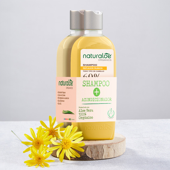 Set Naturaloe Shampoo + Acondicionador Reflejos Rubios 350ml