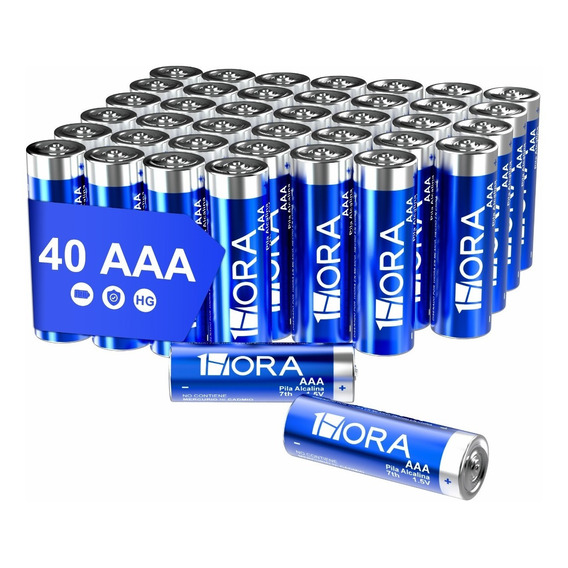 Paquete De 40 Pilas Baterias Alcalinas Aaa 1hora