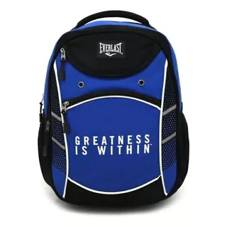 Mochila Escolar Everlast Deportiva Acolchada Urbana Color Azul Diseño De La Tela Liso