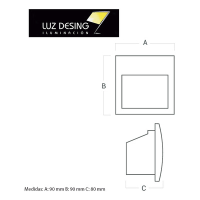 Aplique Embutir Pared Led Vk-face Minimalista Escarela Vk