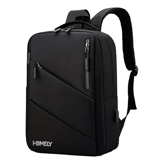 Mochila Notebook Antirrobo Homely Impermeable Ejecutiva Color Negro