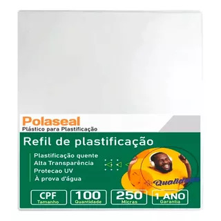 Polaseal Plástico Para Plastificação Cpf 66x99x0,10mm 100un