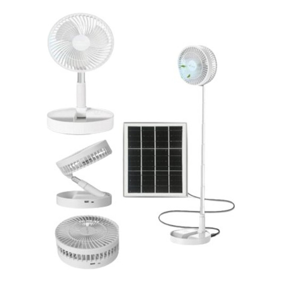Ventilador Solar Plegable Blanco 5.5w C/ Cable De 5m Sol_044