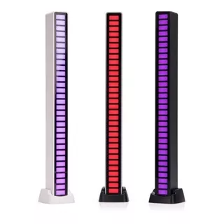 Barra De Luz Led Control De Sonido Al Ritmo Música Rgb Color De La Luz Negro