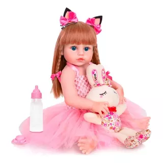 Bebé Reborn Muñeca Realista Silicona Suave 55cm Conejo Niñas