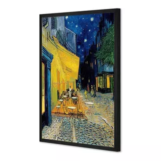 Cuadro Canvas Con Marco Terraza De Cafe Van Gogh 68x83 M Y C