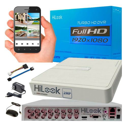 Mini Dvr Hd 16 Canales 1080p Hilook By Hikvision Color Blanco