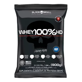 Suplemento Black Skull Whey 100% Hd Chocolate Sachê De 900g
