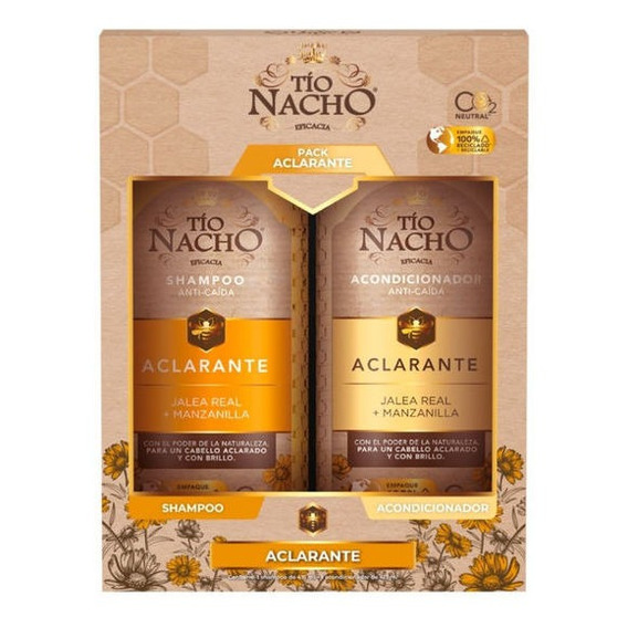  Pack Tio Nacho Aclarante Shampoo + Acondicionador 415 Ml