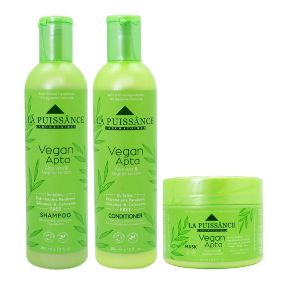 La Puissance Vegano Apta Shampoo + Acondicionador + Máscara