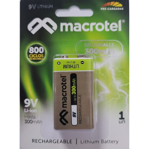 Bateria Recargable 9v 290 Mah Macrotel /
