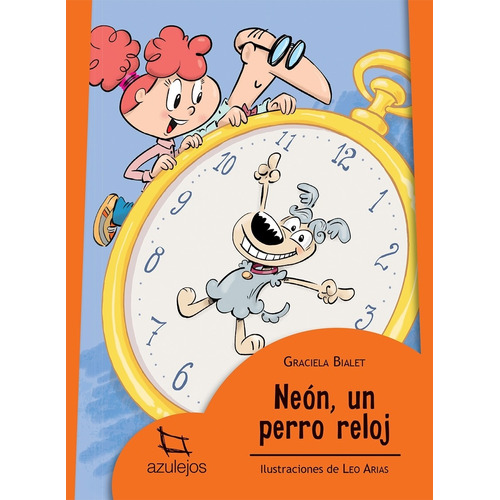 Neon Un Perro Reloj - Azulejos Naranja