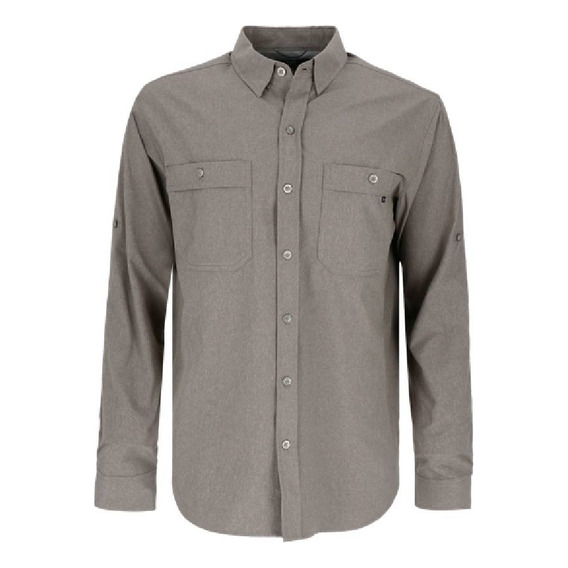 Camisa Manga Larga Sequoia Melange De Hombre Gris