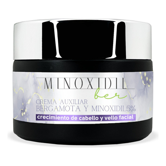 Crema Auxiliar Minoxidil 5% Y Bergamota 60g Minoxidilber
